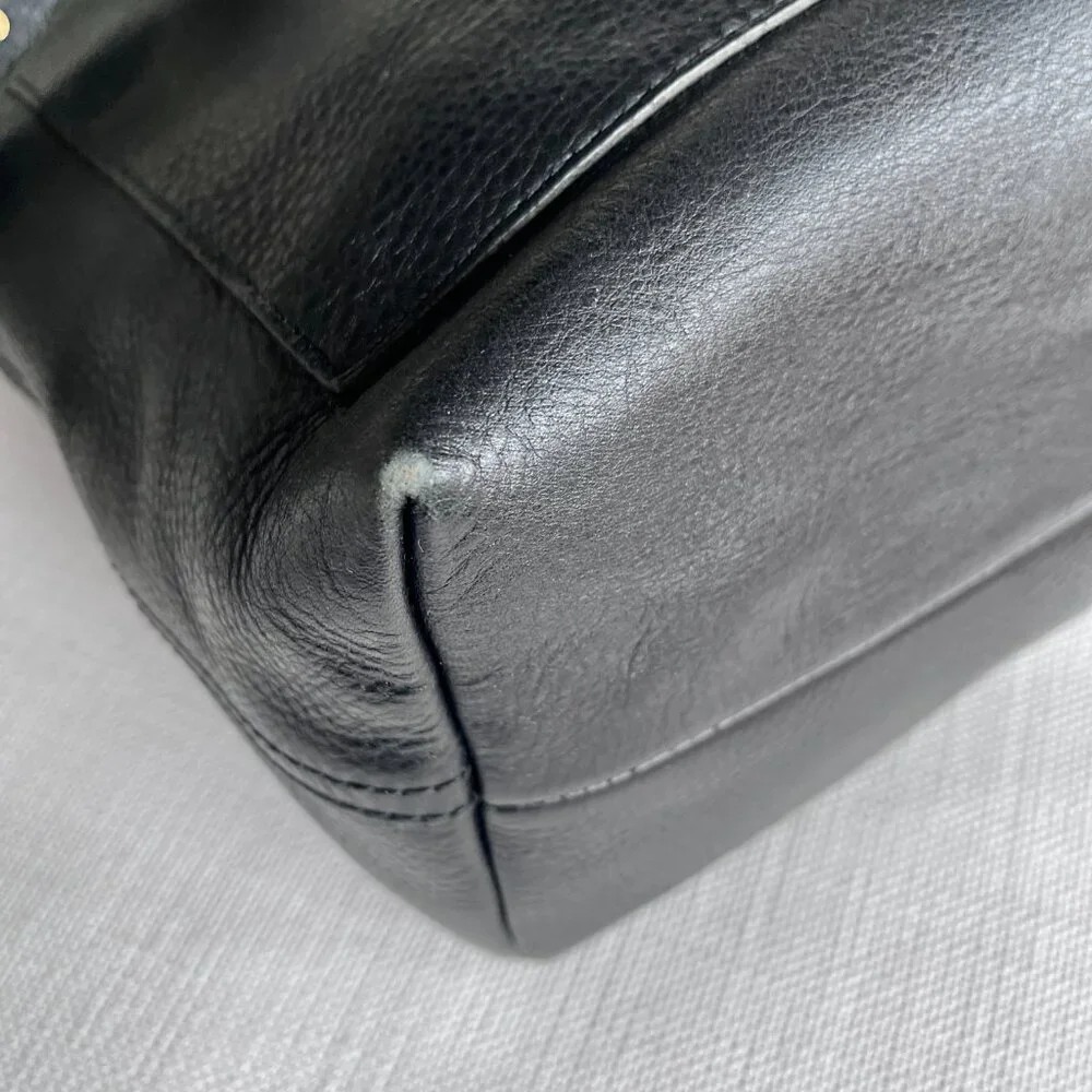 Madewell Medium Transport Tote Black Leather Open Top Shoulder Bag Classic - Picture 14 of 14